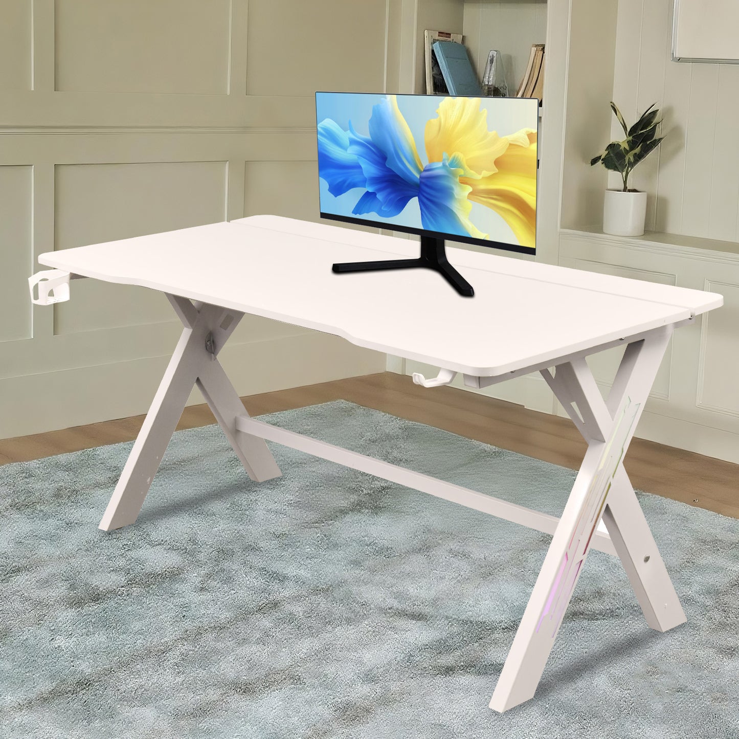 47/55/63 Inch Gaming Desk with LED RGB Ergonomic Computer Table Gamer Desk
