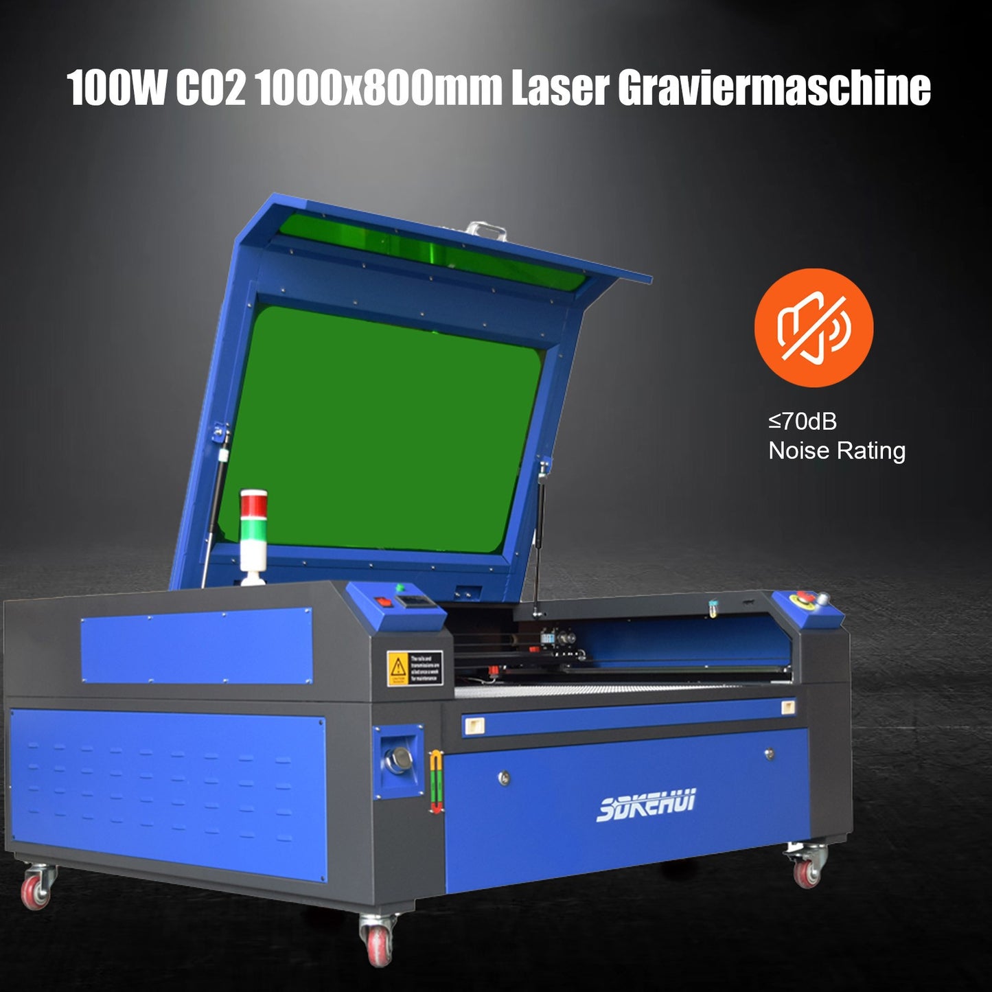 100W CO₂1000x800mm Laser Graviermaschine Graveur Lasergravur RUIDA mit Drehachse