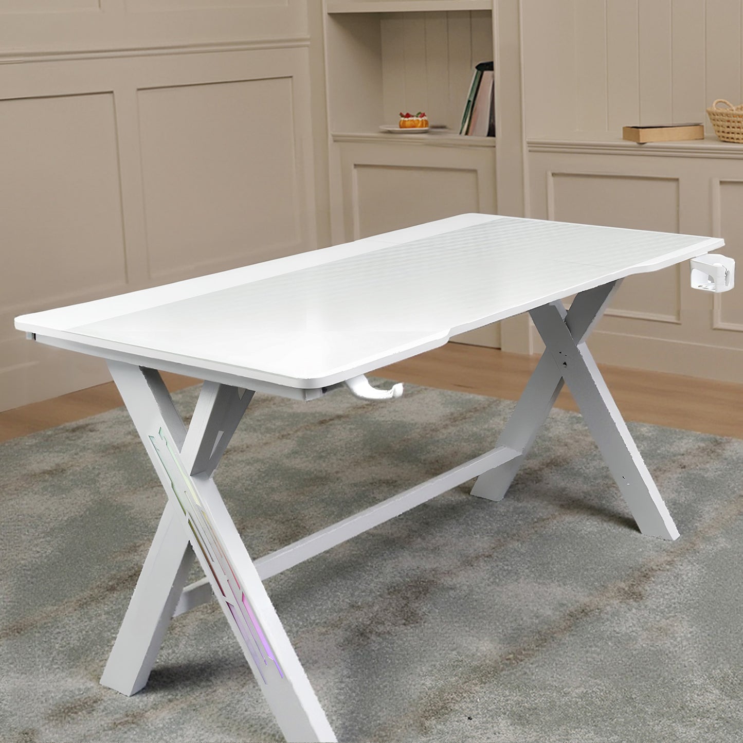 47/55/63 Inch Gaming Desk with LED RGB Ergonomic Computer Table Gamer Desk
