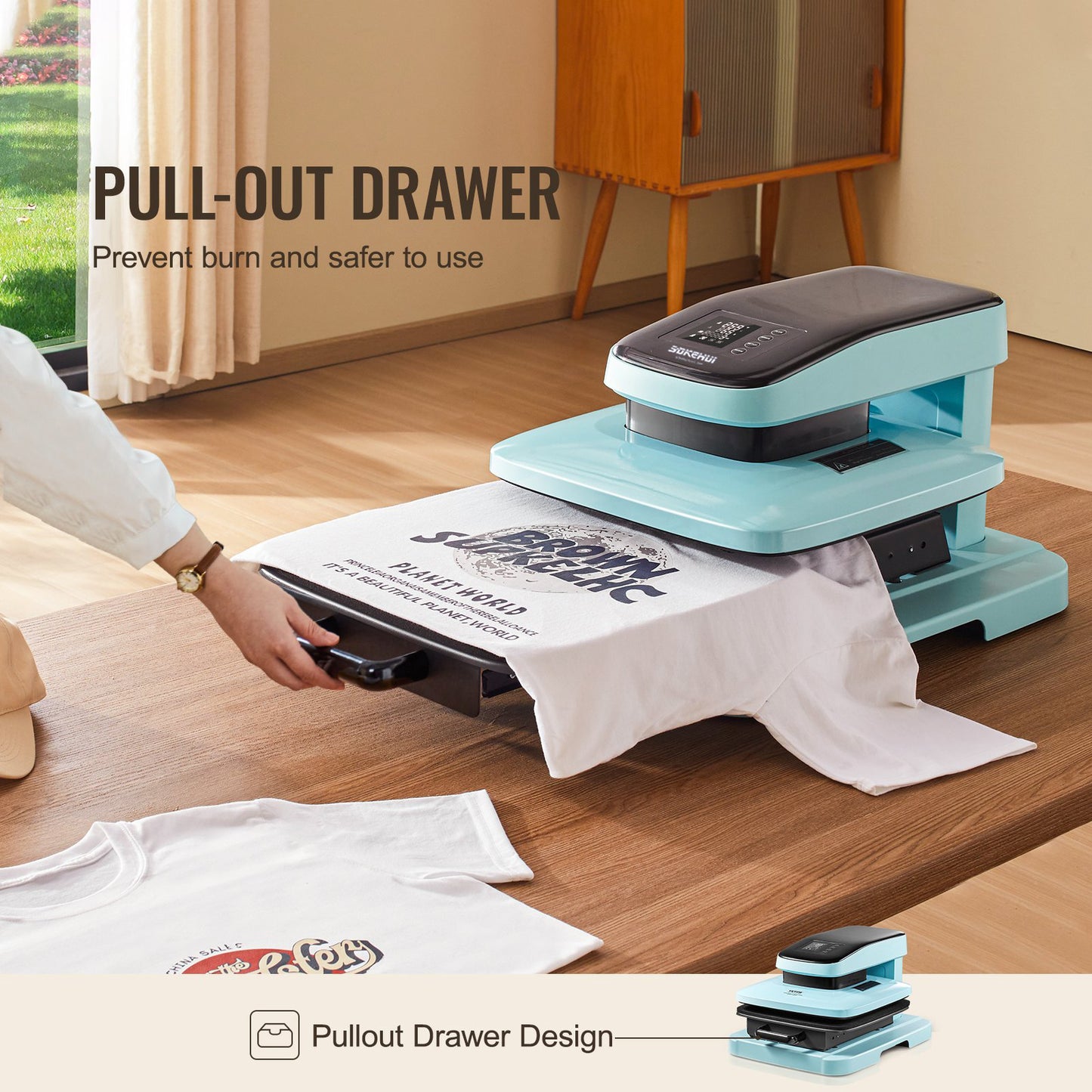 SDKEHUI Auto Heat Press Machine 15 x 15 in Sublimation Printer T-shirt Printing Machine