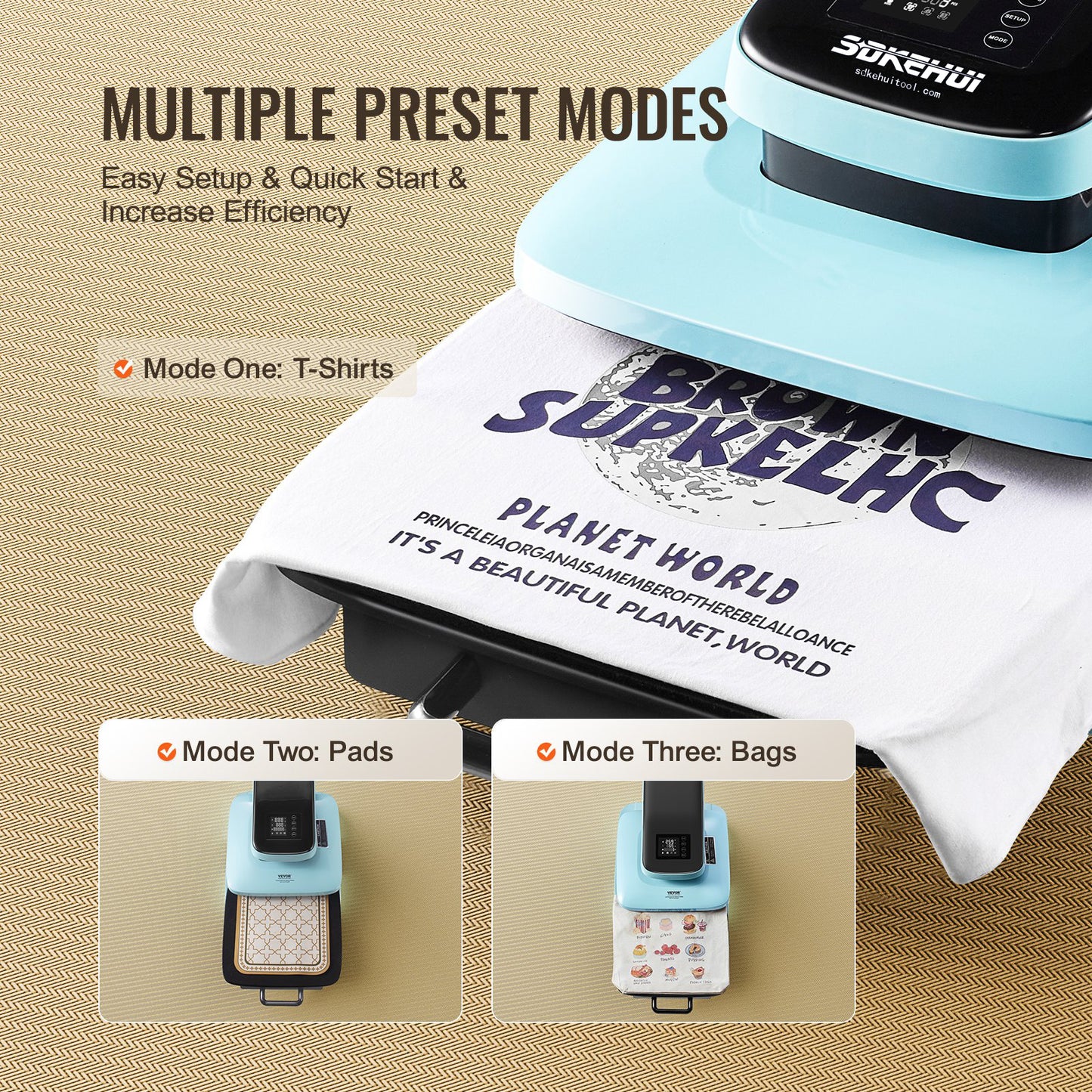 SDKEHUI Auto Heat Press Machine 15 x 15 in Sublimation Printer T-shirt Printing Machine