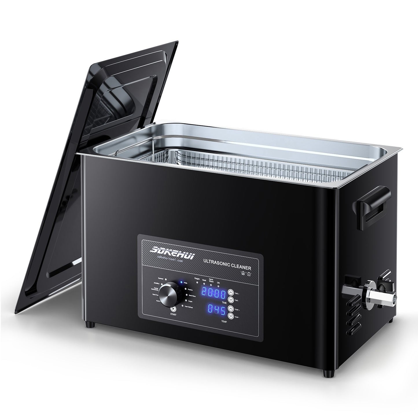 3L/6L/10L/30L Ultrasonic Cleaner, Professional Ultrasonic Cleaner Machine with Knob Control, Stainless Steel Cleaning Machine with Basket and Cleaning Ball, for Watches, Razors, Jewelry, Coins