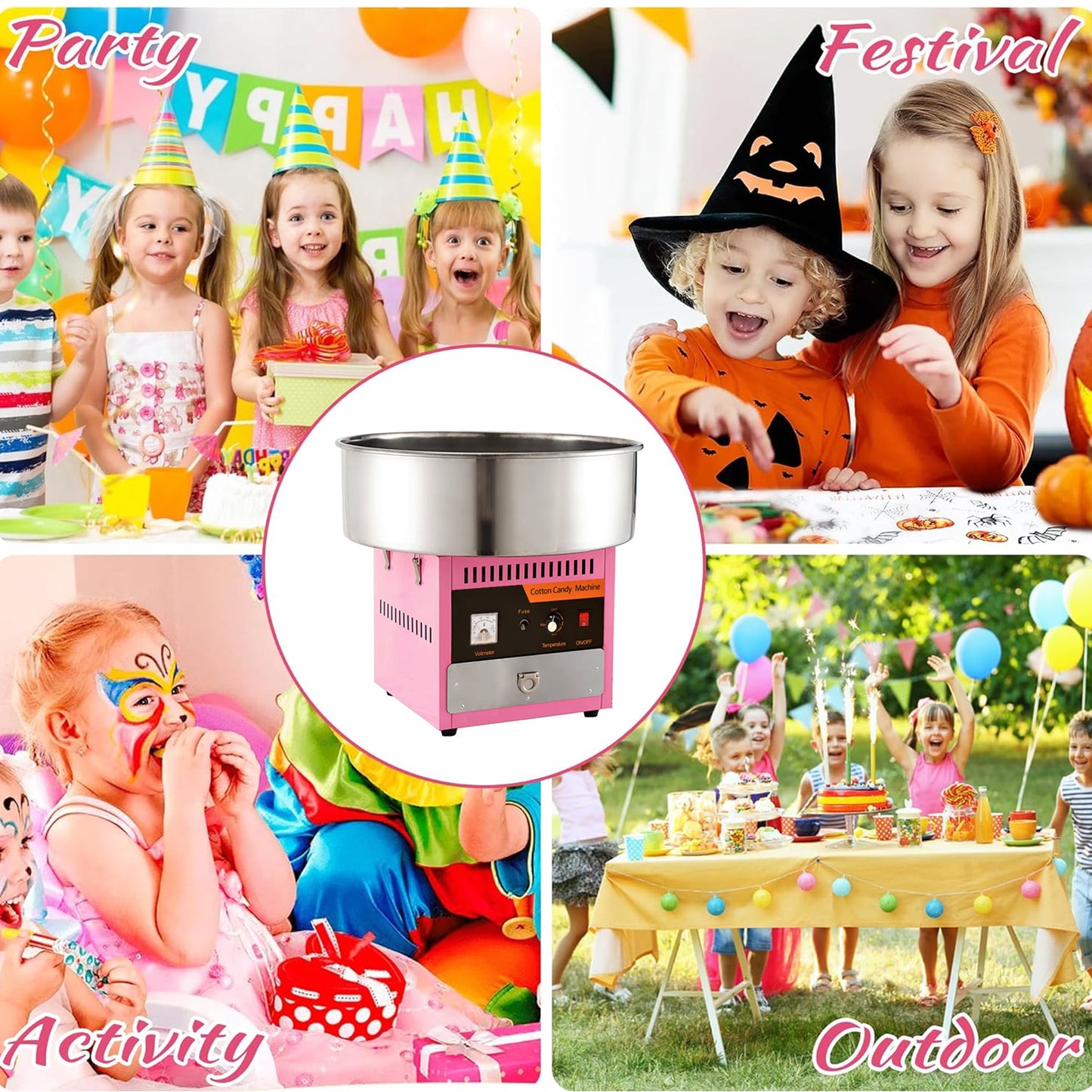 Commercial Electrical Cotton Candy Machine DIY Candy Floss Maker 0-300 ℃