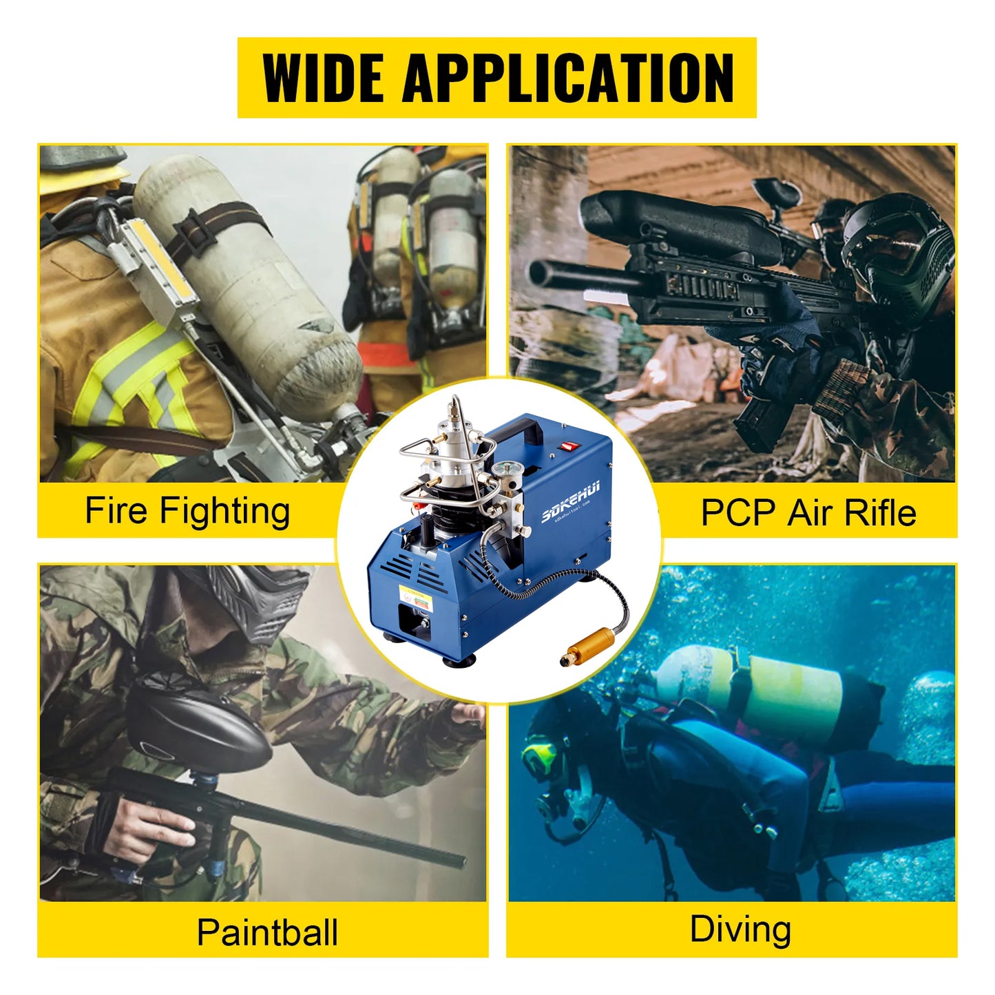 30MPA High Pressure Auto-Stop Electric PCP Air Pump Compressor Airgun Rifle 12V