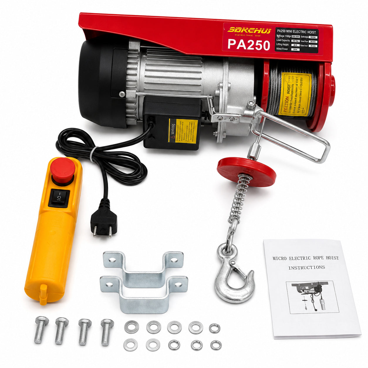 250KG 550lbs Mini Electric Hoist Small Hoist Mini Crane Lifting Winch Crane