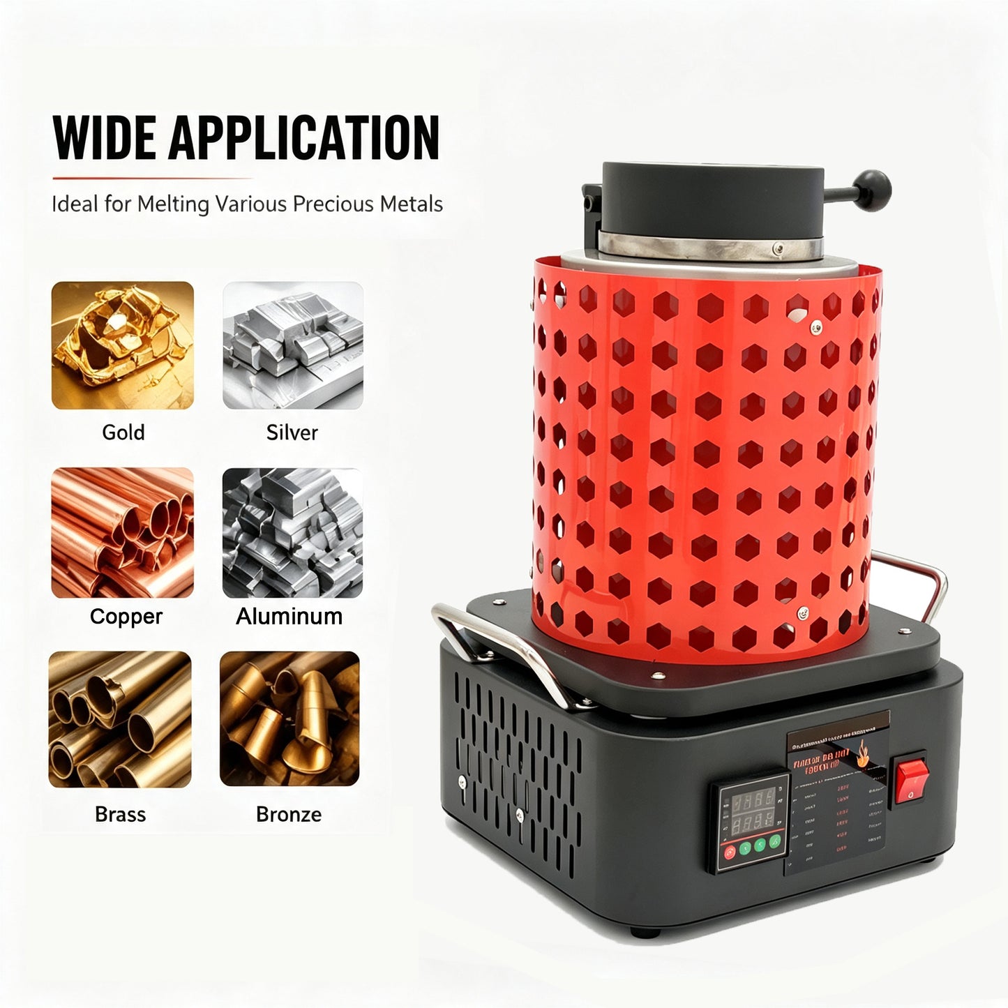 3kg/5kg Electric Metal Casting Furnace Gold Silver Smelting Machine with Crucible