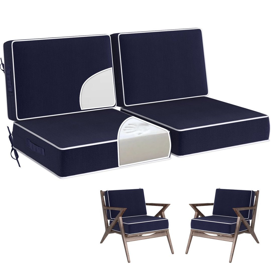 24X24 Inch Set Outdoor Deep Seat Patio Chair Cushions Waterproof Patio Cushions