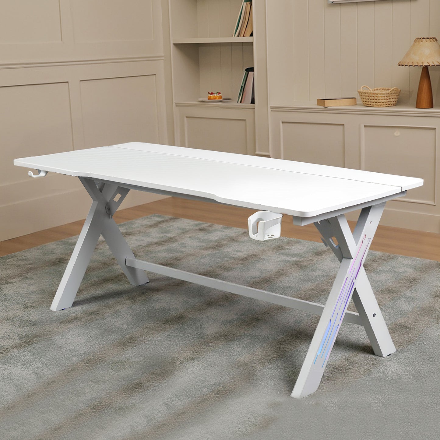 47/55/63 Inch Gaming Desk with LED RGB Ergonomic Computer Table Gamer Desk