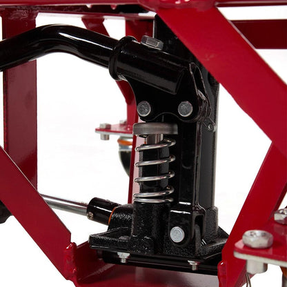 Hydraulic Motorcycle Lift Table, 350 lbs Capacity Motorcycle Scissor Jack Lift with Wide Deck, J-Hooks, 4 Wheels, Hydraulic Foot-Operated Jack Stand for ATV Dirt Bikes | for Dirt bikes and Off-Road Motorcycles, with Foot Pedal, 4 Casters, Safety Pin,