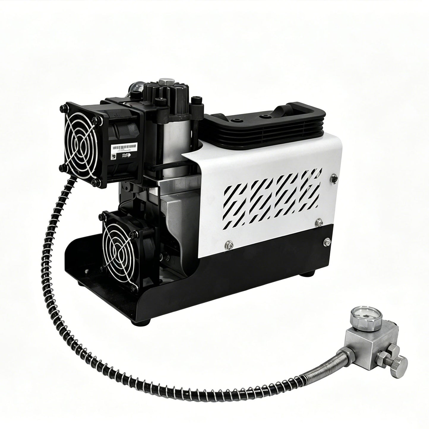 PCP Air Compressor, 30MPa/4500psi Compressor 12V DC With Power Adapter, Manual Stop, No Oil/Water Required Suitable for Paintball, Airsoft Gun, Scuba Cylinder Compressor