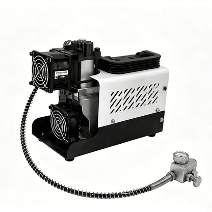 PCP Air Compressor, 30MPa/4500psi Compressor 12V DC With Power Adapter, Manual Stop, No Oil/Water Required Suitable for Paintball, Airsoft Gun, Scuba Cylinder Compressor
