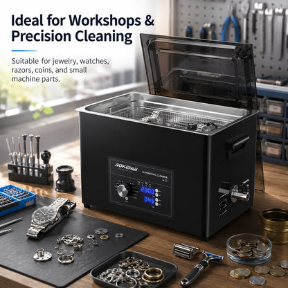 3L/6L/10L/30L Ultrasonic Cleaner, Professional Ultrasonic Cleaner Machine with Knob Control, Stainless Steel Cleaning Machine with Basket and Cleaning Ball, for Watches, Razors, Jewelry, Coins