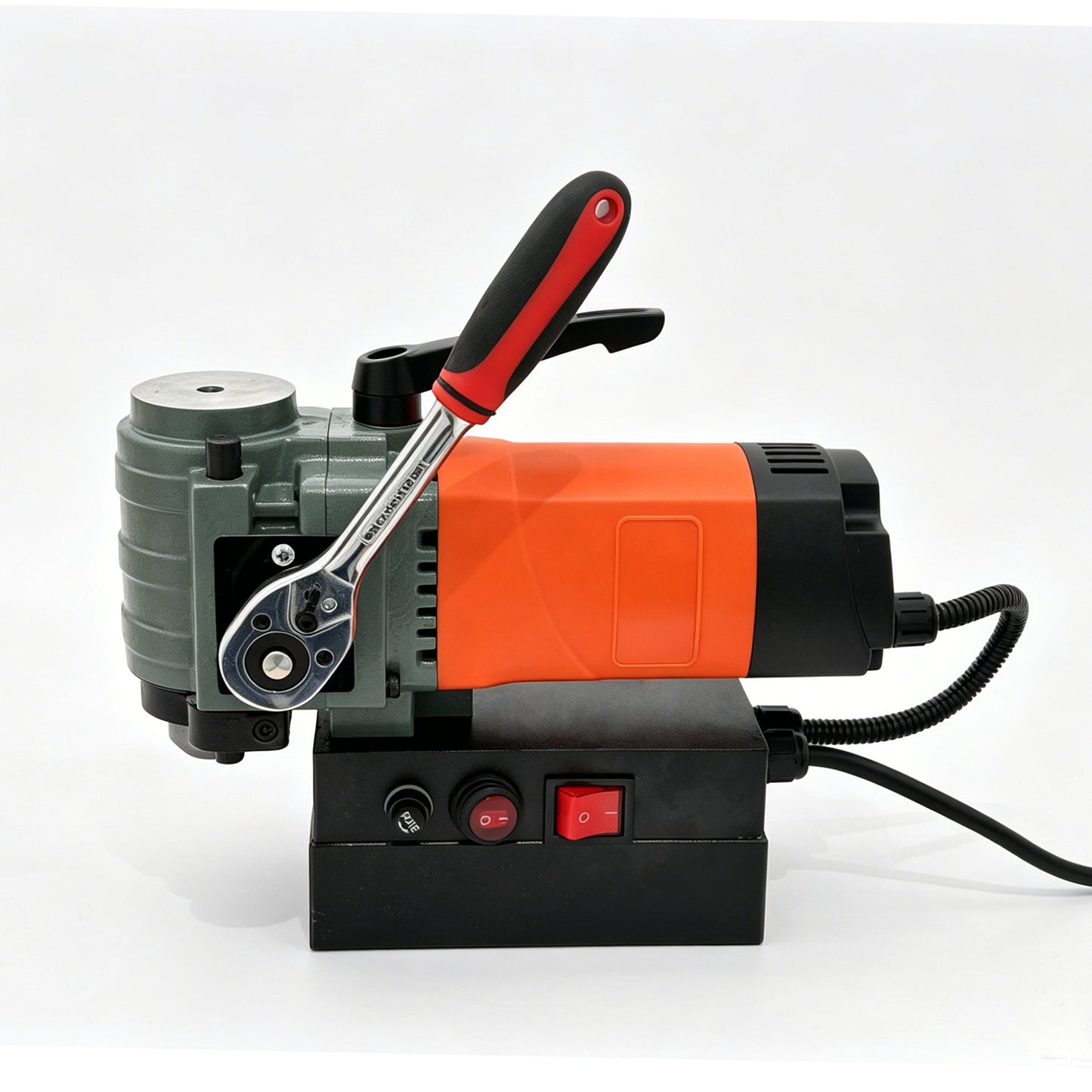 Portable 1300W Magnetic Drill Press, 10000N 220V Electric Low Profile Mag Drilling Machine with 35 mm Boring Diameter & 45 mm Boring Depth, Light weight, with 2m Cable