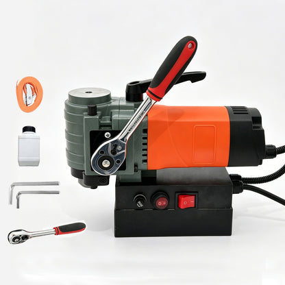 Portable 1300W Magnetic Drill Press, 10000N 220V Electric Low Profile Mag Drilling Machine with 35 mm Boring Diameter & 45 mm Boring Depth, Light weight, with 2m Cable
