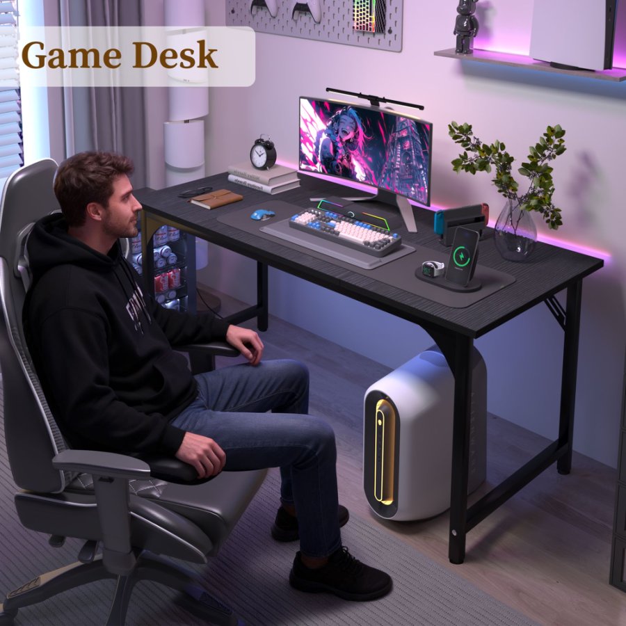 47/55" Computer Desk Gaming Desk PC Laptop Writing Desk Home Office Desk