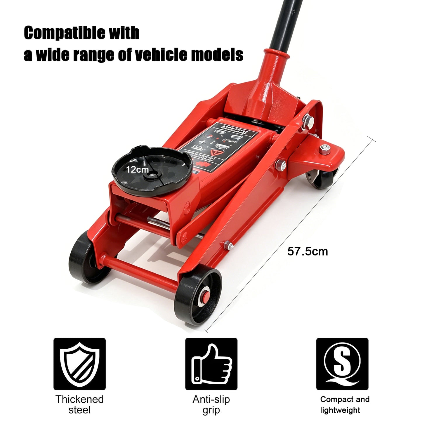 3 Ton Floor Jack, 6600LBS Capacity Hydraulic Car Jack, Low Profile Portable Jack Quickly Lift Steel Service Jack
