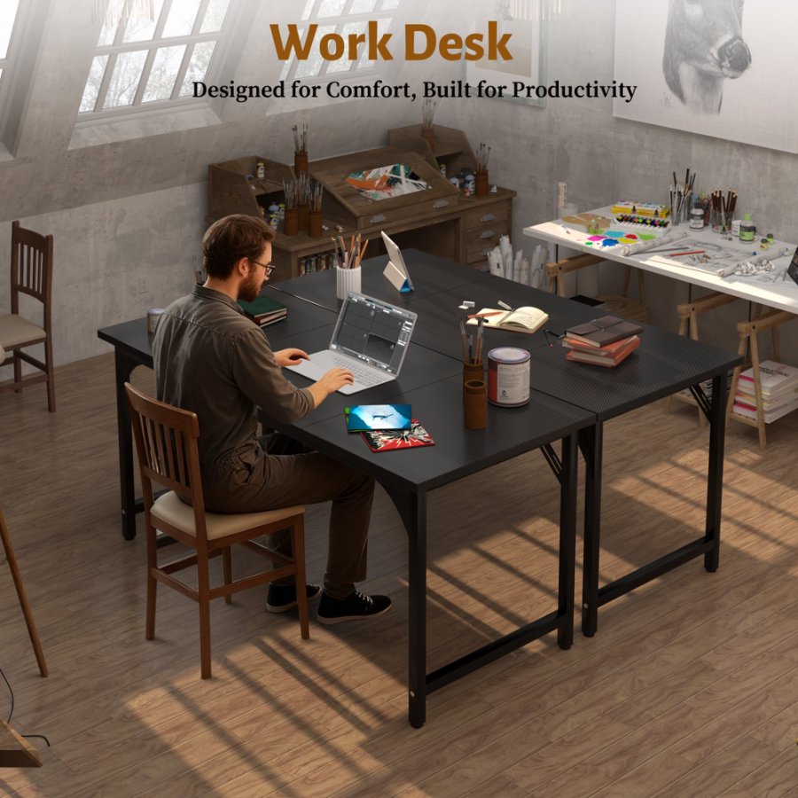 47/55Inch Modern Height Home Office Table Standing Desk With 3 piece Table