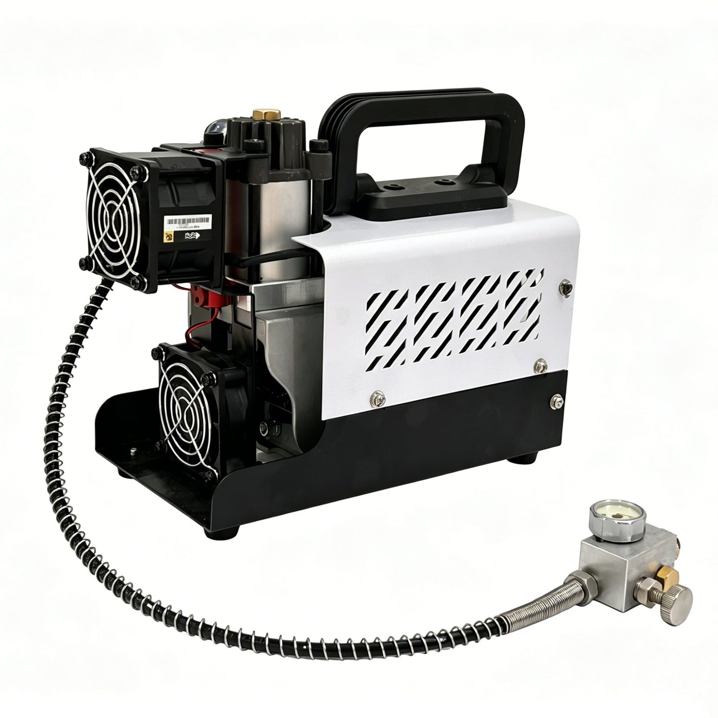 PCP Air Compressor, 30MPa/4500psi Compressor 12V DC With Power Adapter, Manual Stop, No Oil/Water Required Suitable for Paintball, Airsoft Gun, Scuba Cylinder Compressor