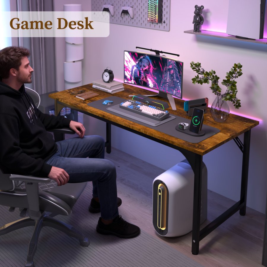 47/55" Computer Desk Gaming Desk PC Laptop Writing Desk Home Office Desk