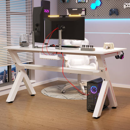 47/55 Inch Gaming Desk Computer Desk Home Office Desk Extra Large Modern Ergonomic