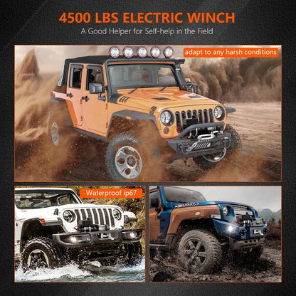 Electric Winch Kit 3000/3500/4500LBS, Electric Hoist with Steel Wire Rope for ATV UTV Off Road Recovery, Linear Winch for Vehicle Towing