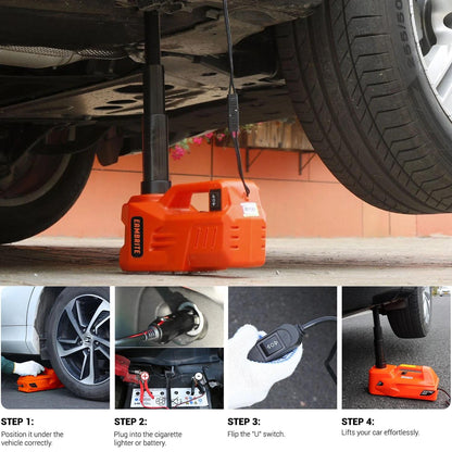 5 Ton Electric Car Jack, Lifting Range 15-45cm, 12V Portable Hydraulic Jack Kit, for Car Repair Vehicle Maintenance Roadside Assistance Use
