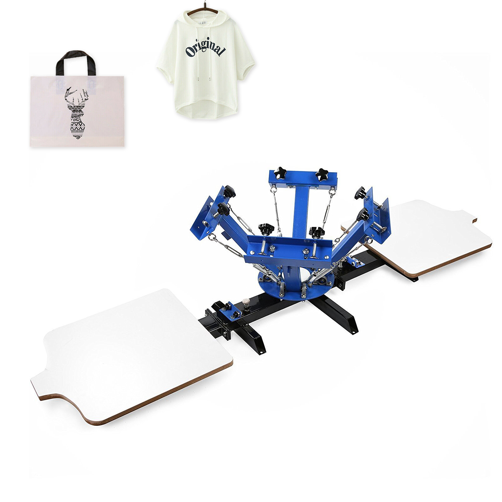 SDKEHUI DIY T-shirt 1-station 1-colou/4-colour 1-station/4-colour 2-station screen printing machine, textile printing machine, screen printing