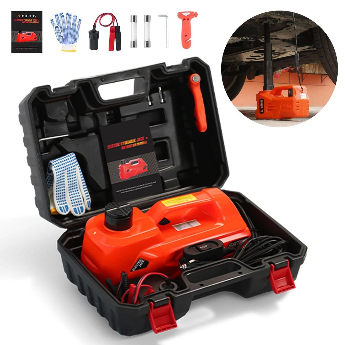 5 Ton Electric Car Jack, Lifting Range 15-45cm, 12V Portable Hydraulic Jack Kit, for Car Repair Vehicle Maintenance Roadside Assistance Use