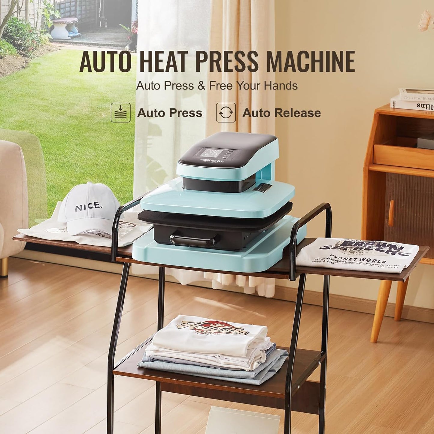 SDKEHUI Auto Heat Press Machine 15 x 15 in Sublimation Printer T-shirt Printing Machine