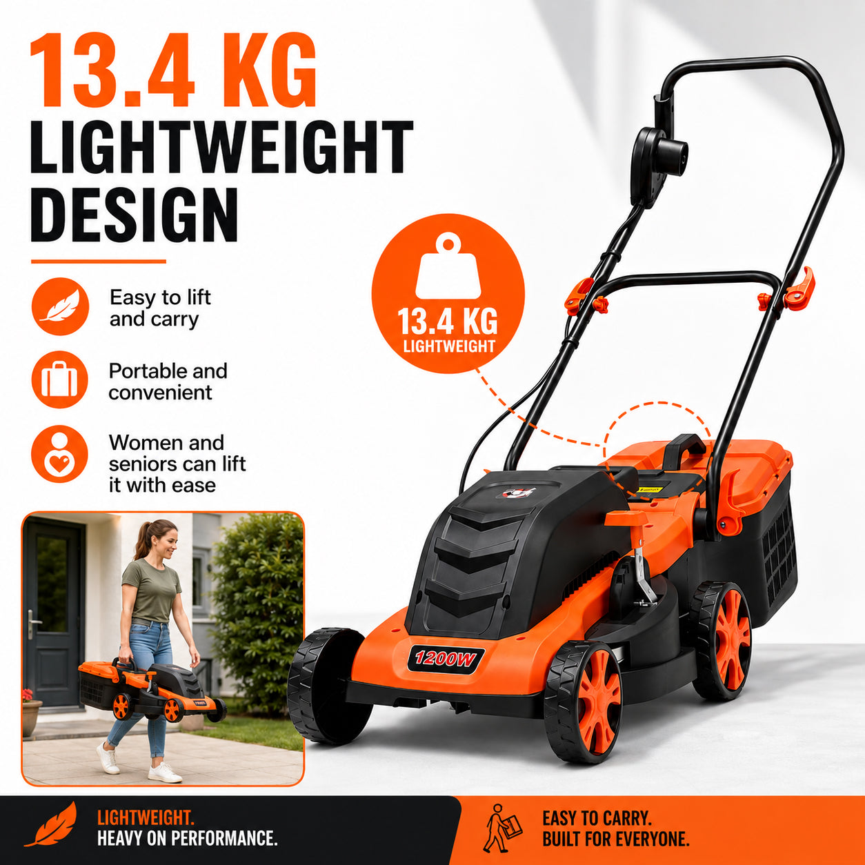 Push‑along Lawn Mower Easy‑to‑Use Grass Cutting Machine for Backyard Lawn