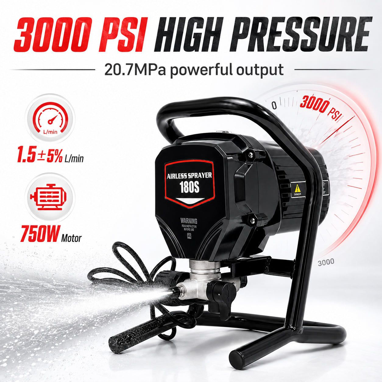 3000psi Portable Airless Sprayer Hand‑held Machine Coatings Painting Work