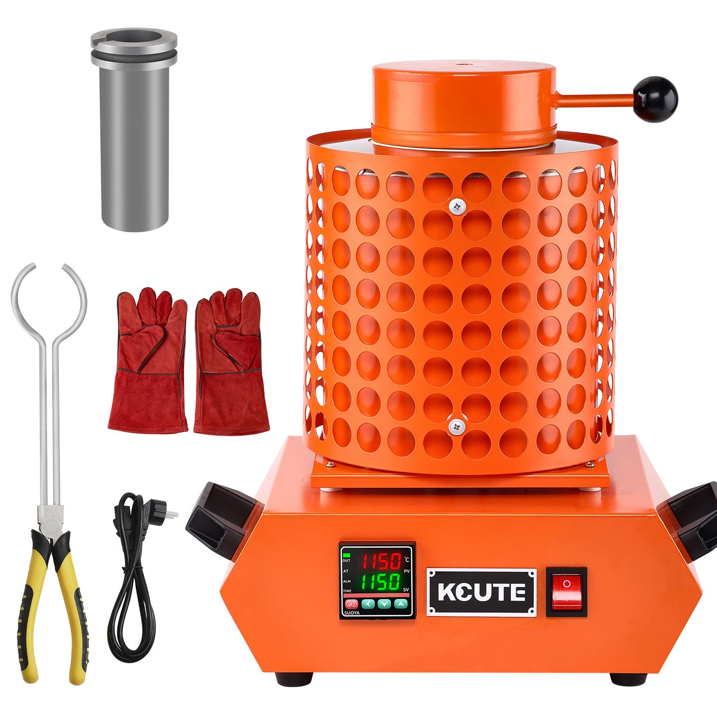 3KG Electric Melting Furnace 1900W Metal Gold Silver Copper Metal Smelter