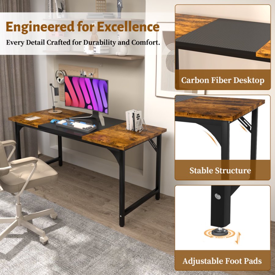 47/55Inch Modern Height Home Office Table Standing Desk With 3 piece Table