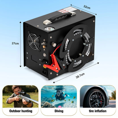 Pcp Air Compressor 4500psi Dual-Power Portable Auto-Stop 12V / 220V PCP Air Pump