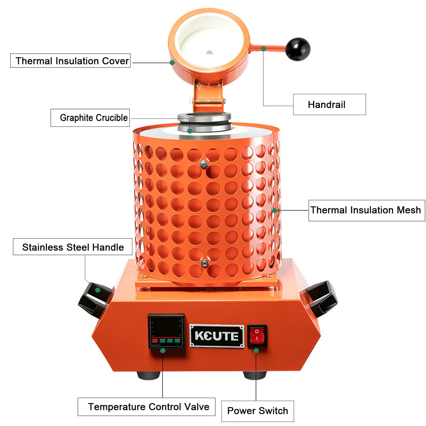 3KG Electric Melting Furnace 1900W Metal Gold Silver Copper Metal Smelter