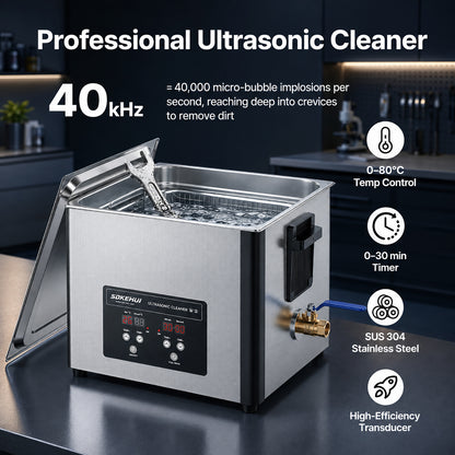 6L/10L/15L/30L Ultrasonic Cleaner Digital Timer & Enhanced Heater Jewelry Sonic