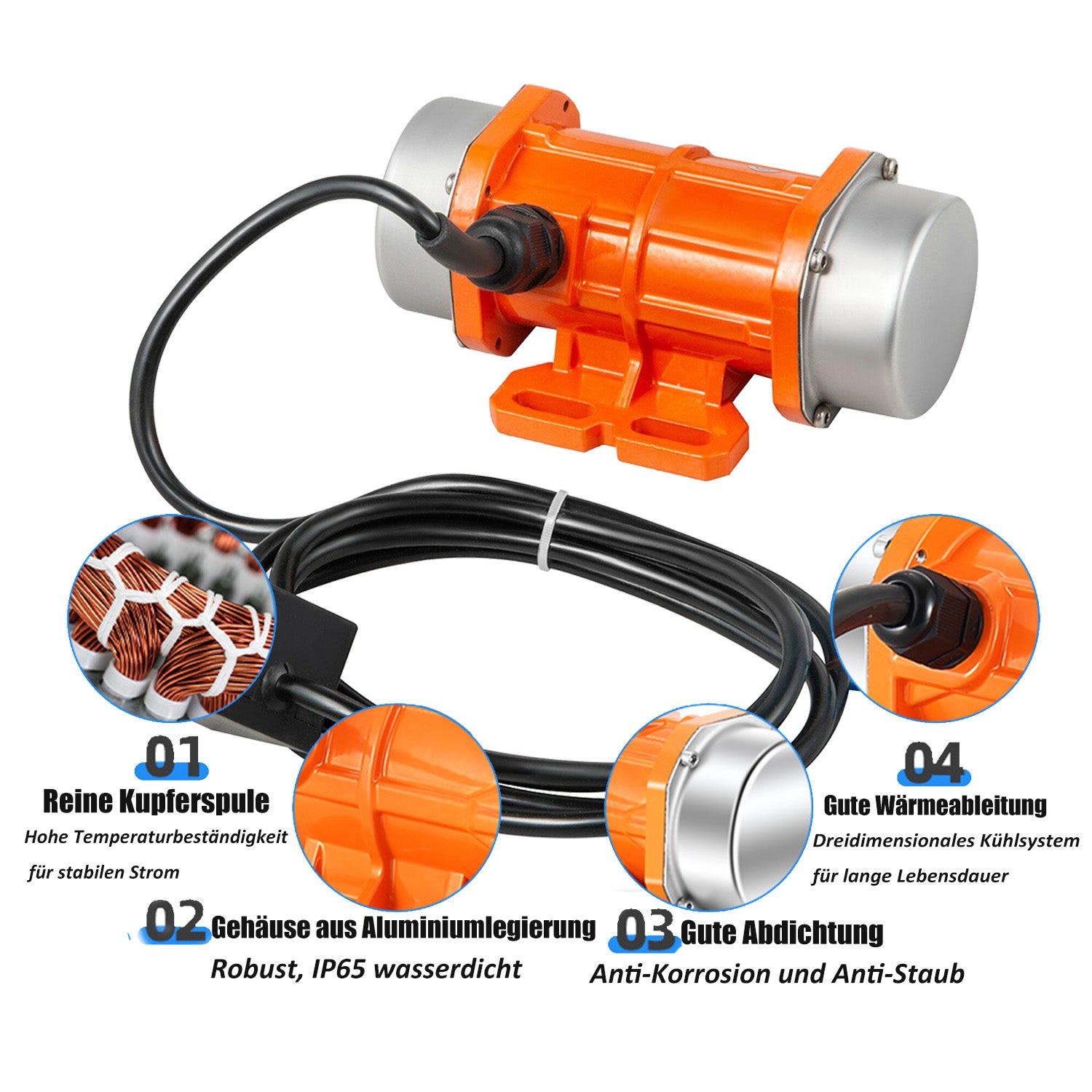 SDKEHUI 40W/90W/100W Concrete drill Vibrator Vibration motor Single-phase Aluminium