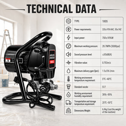3000psi Portable Airless Sprayer Hand‑held Machine Coatings Painting Work