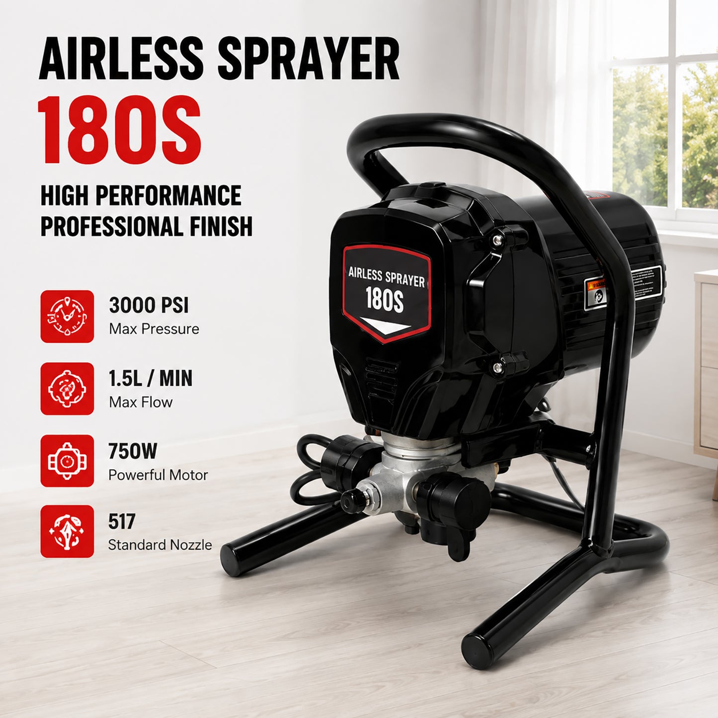 3000psi Portable Airless Sprayer Hand‑held Machine Coatings Painting Work