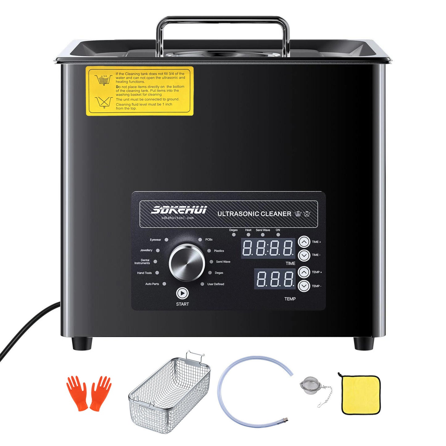 3L/6L/10L/30L Ultrasonic Cleaner, Professional Ultrasonic Cleaner Machine with Knob Control, Stainless Steel Cleaning Machine with Basket and Cleaning Ball, for Watches, Razors, Jewelry, Coins