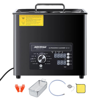 3L/6L/10L/30L Ultrasonic Cleaner, Professional Ultrasonic Cleaner Machine with Knob Control, Stainless Steel Cleaning Machine with Basket and Cleaning Ball, for Watches, Razors, Jewelry, Coins