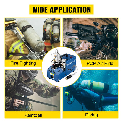 4500 PSI 300 Bar PCP Air Compressor Pump, High Pressure Electric Pump, 1800W, Manual Stop, for Scuba Tank, PCP Air Rifle, Diving Bottle and More