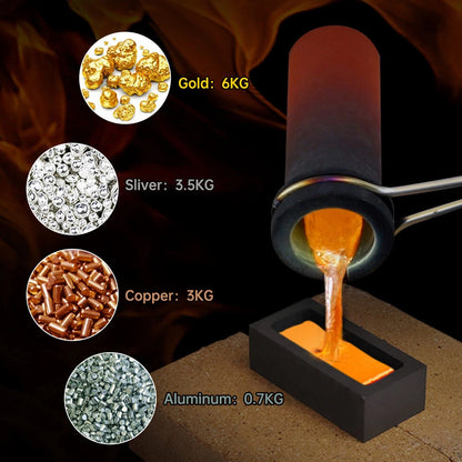 3KG Electric Melting Furnace 1900W Metal Gold Silver Copper Metal Smelter