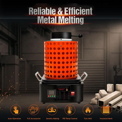 3kg/5kg Electric Metal Casting Furnace Gold Silver Smelting Machine with Crucible