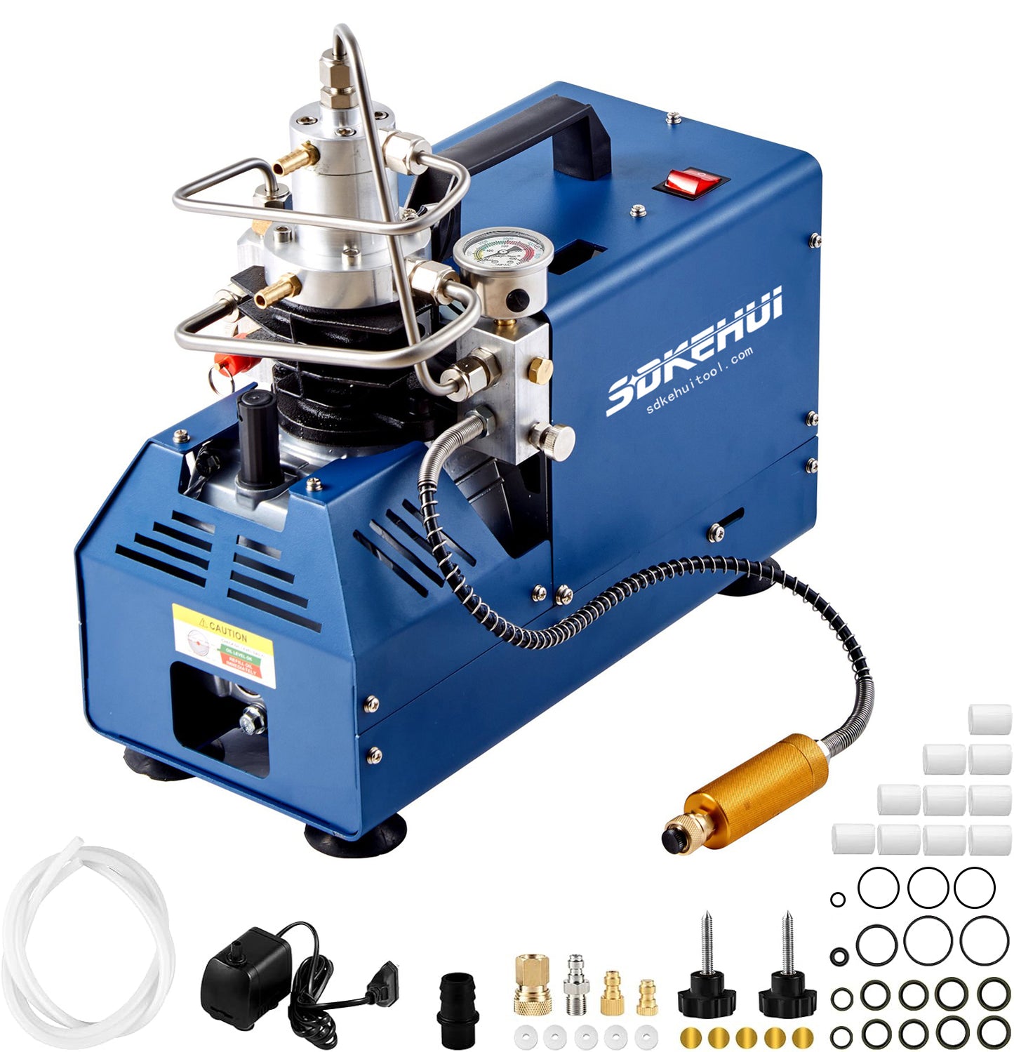 4500 PSI 300 Bar PCP Air Compressor Pump, High Pressure Electric Pump, 1800W, Manual Stop, for Scuba Tank, PCP Air Rifle, Diving Bottle and More