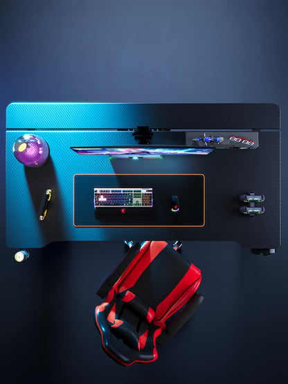 47/55/63 Inch Gaming Desk with LED RGB Ergonomic Computer Table Gamer Desk