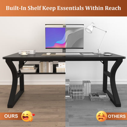 47/55 Inch Home Office Computer Desk Pc Gamer Table With 2-Piece Table Top
