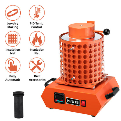 3KG Electric Melting Furnace 1900W Metal Gold Silver Copper Metal Smelter