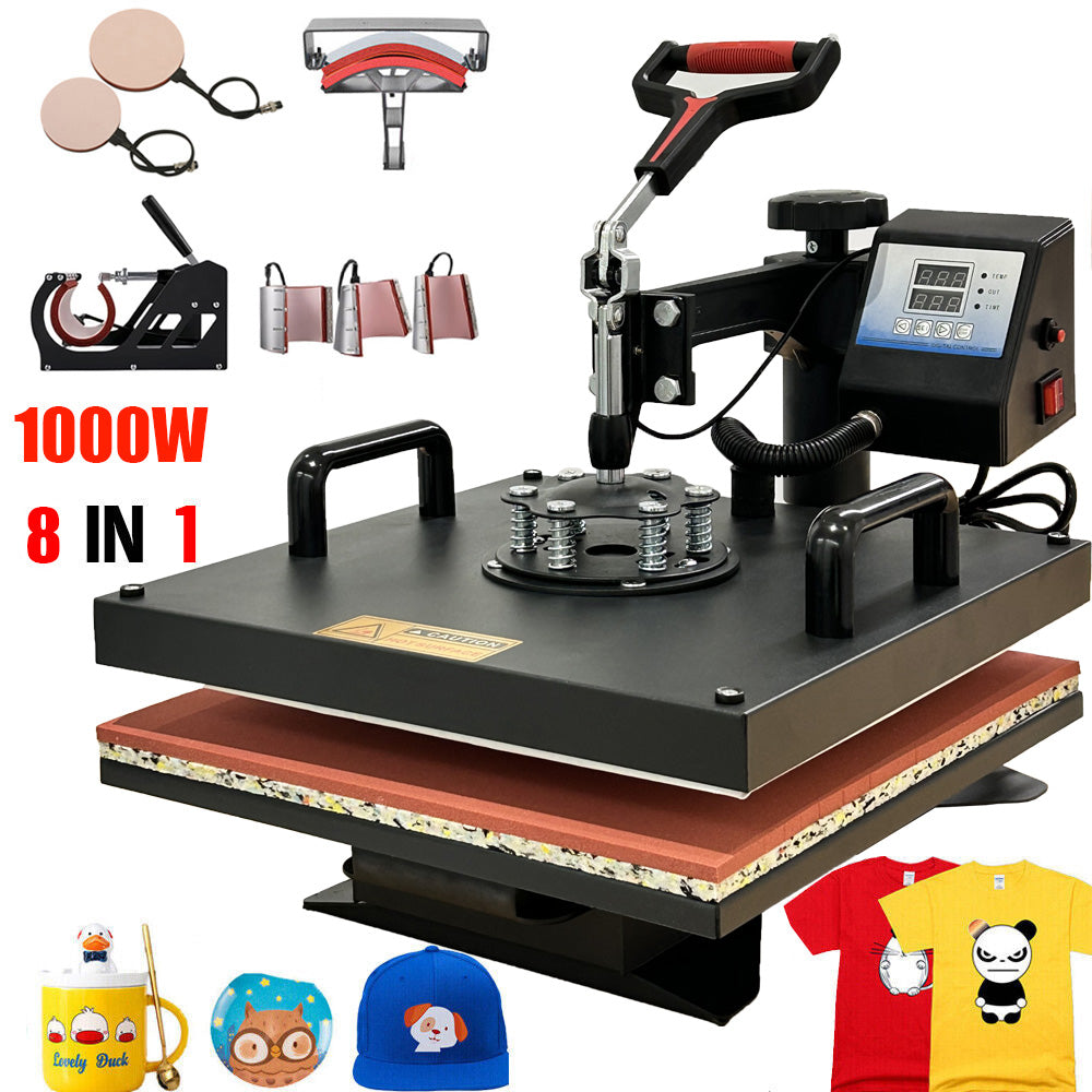 30X25cm/38x38cm 8IN1 Heat Press Machine Swing Away Heat Transfer Digital Control