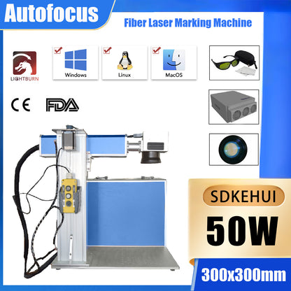 Raycus 50W 300x300mm Autofocus Metal Fiber Laser Engraving and Marking Machine
